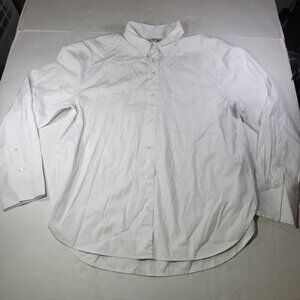 Madewell Women White Relaxed Mid Weight Button-Up Shirt Size L